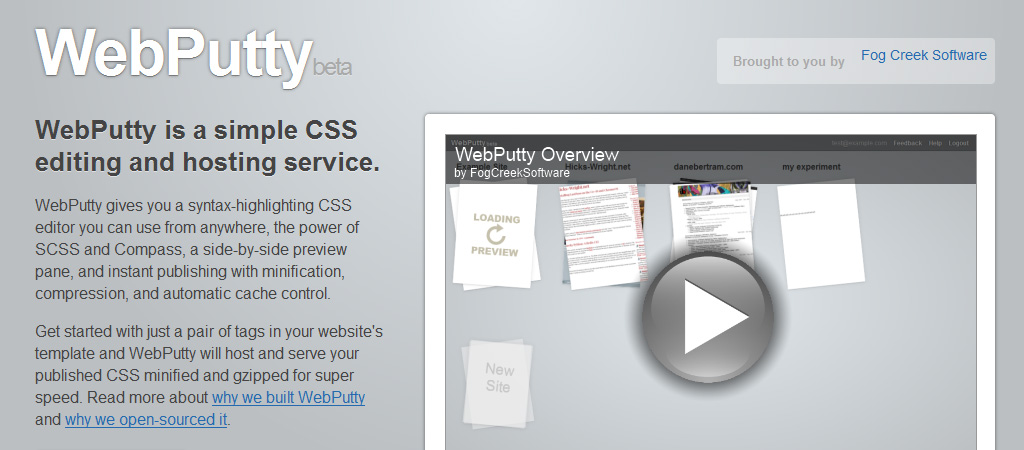 Webputty, editor CSS en tiempo real