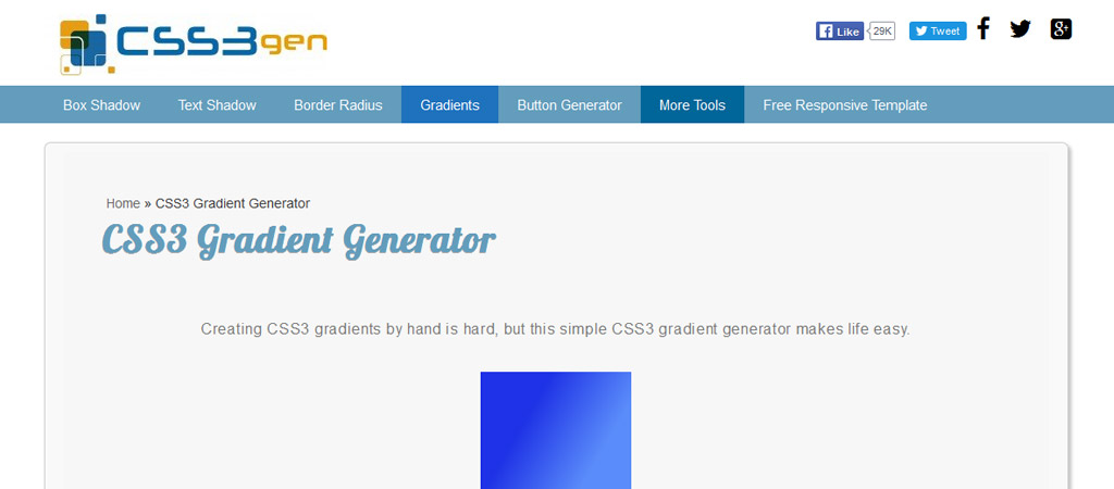 CSS Gradient Generator - Generador online de degradados o gradientes en CSS