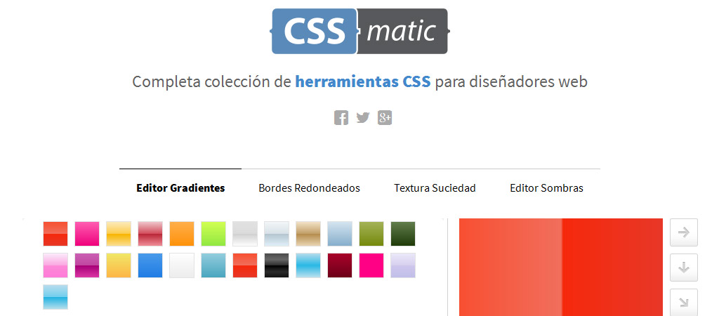 CSSmatic - Generador online de degradados o gradientes en CSS