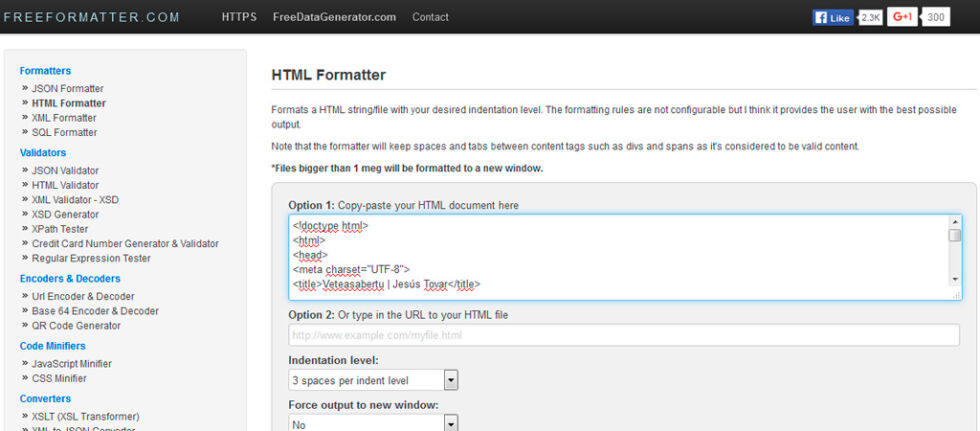 Formatear HTML (ordenar HTML)