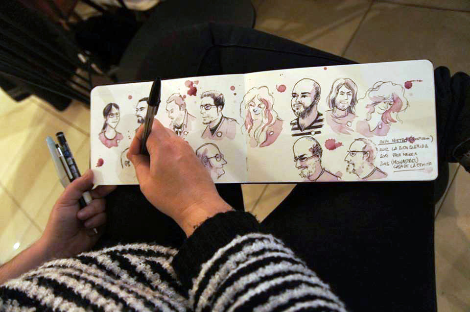 Primer Tinta y Tinto ilustrando