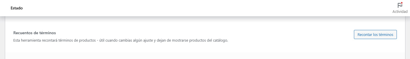Herramienta de recuento de términos en WooCommerce para recalcular categorías