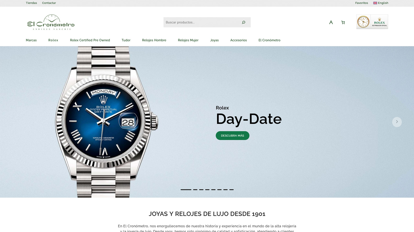 Desarrollo de tienda online WooCommerce para El Cronómetro - Inicio - Diseño de páginas web para relojerías y joyerías